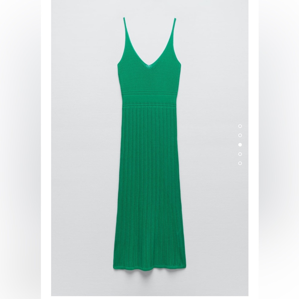 Zara Long Strappy Dress, Green, Size M, Brand new
